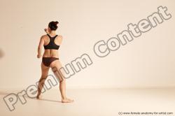 Underwear Martial art Woman White Moving poses Average long colored Dynamic poses Academic